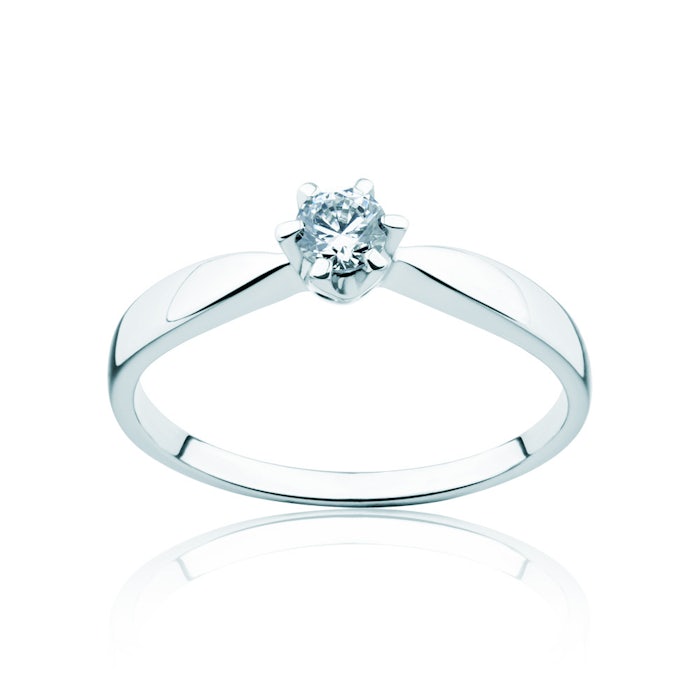 Triumph of Love Collection | Solitaire Engagement Ring: white gold, white sapphire