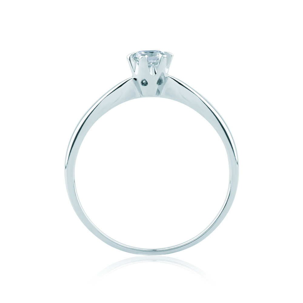 Pierścionek zaręczynowy Triumph of Love: białe złoto, biały szafir