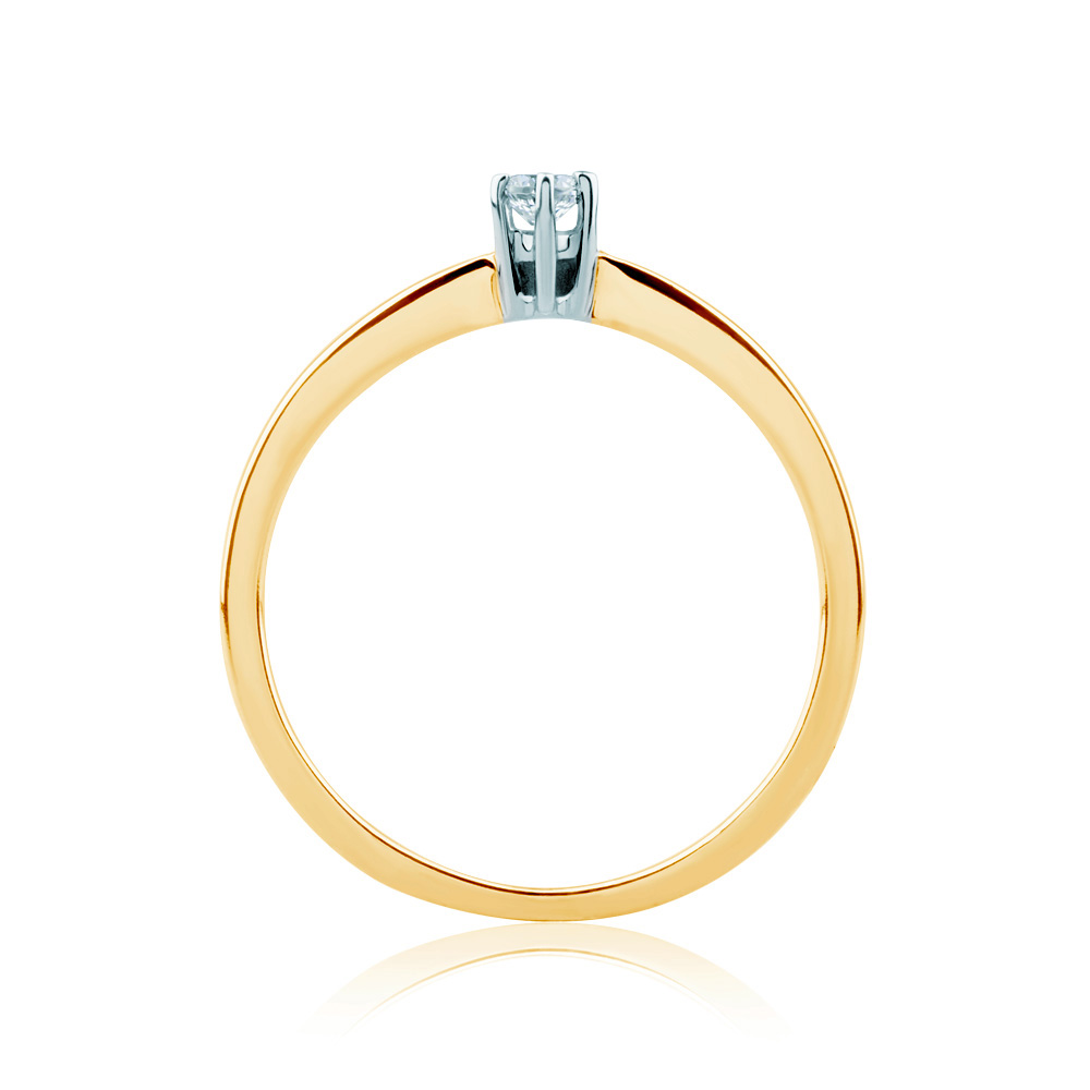 Pierścionek zaręczynowy Triumph of Love: dwukolorowe złoto, z diamentem