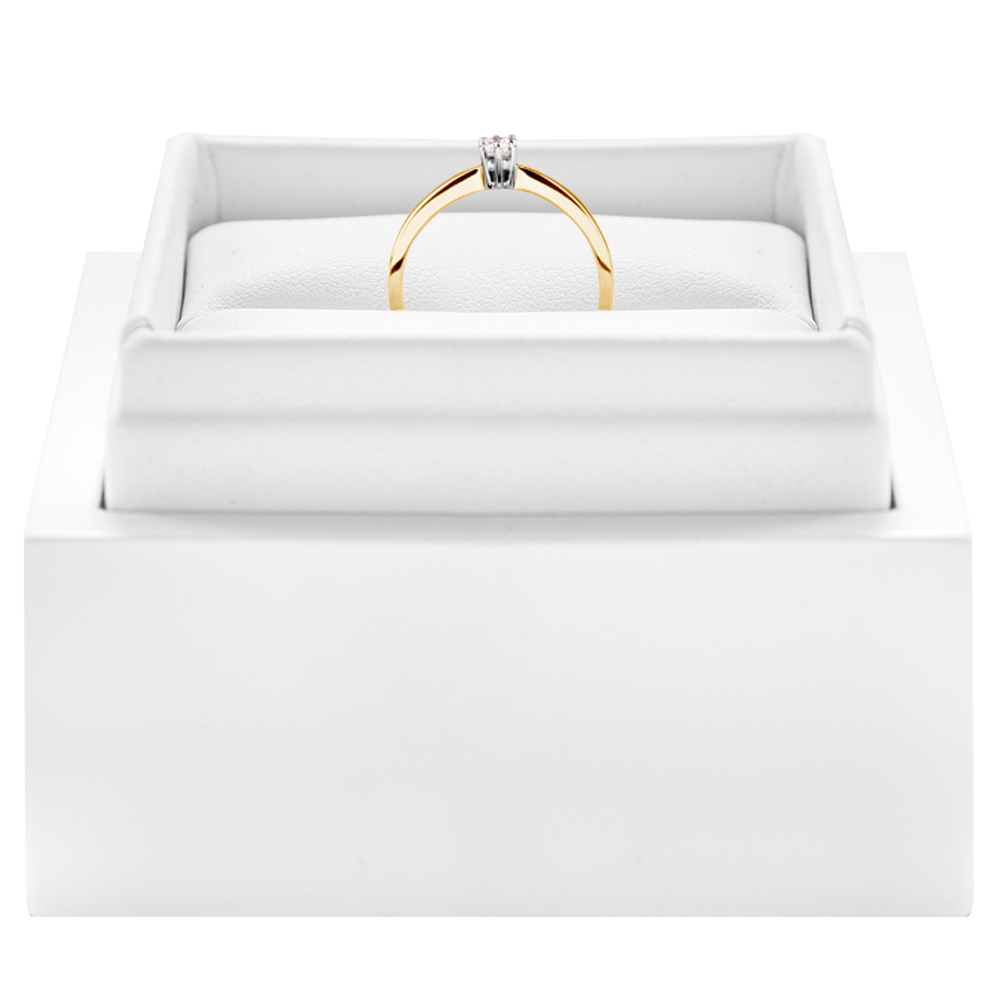 Pierścionek zaręczynowy Triumph of Love: dwukolorowe złoto, z diamentem