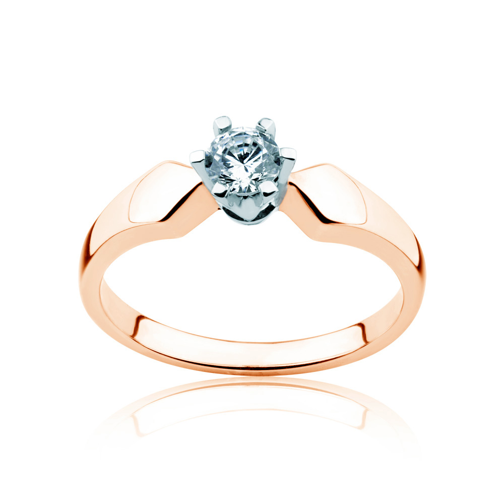 Triumph of Love Collection | Solitaire Engagement Ring: two colour gold, diamond