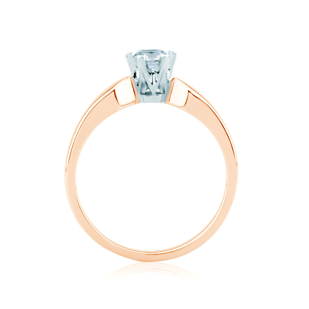 Pierścionek zaręczynowy Triumph of Love: dwukolorowe złoto, z diamentem