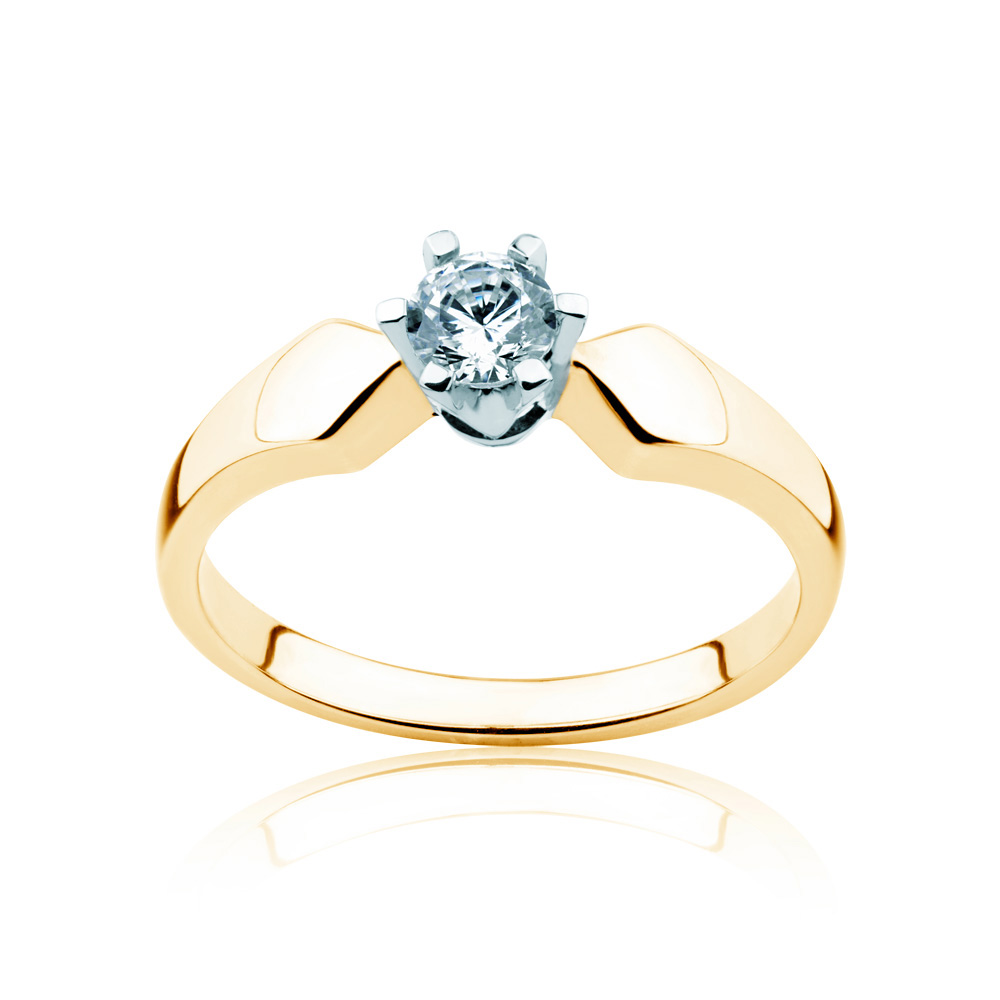 Triumph of Love Collection | Solitaire Engagement Ring: two color gold, diamond