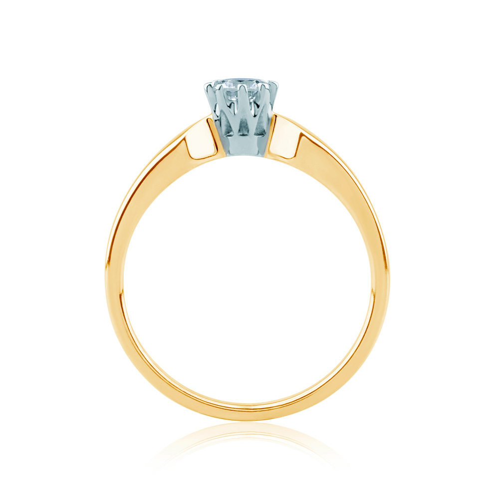 Pierścionek zaręczynowy Triumph of Love: dwukolorowe złoto, z diamentem