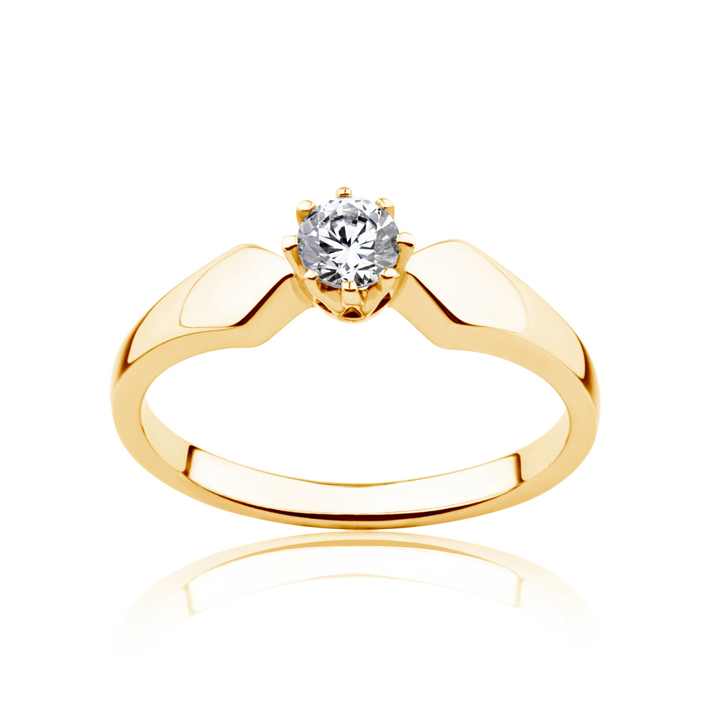 Pierścionek zaręczynowy Triumph of Love: złoty, diament
