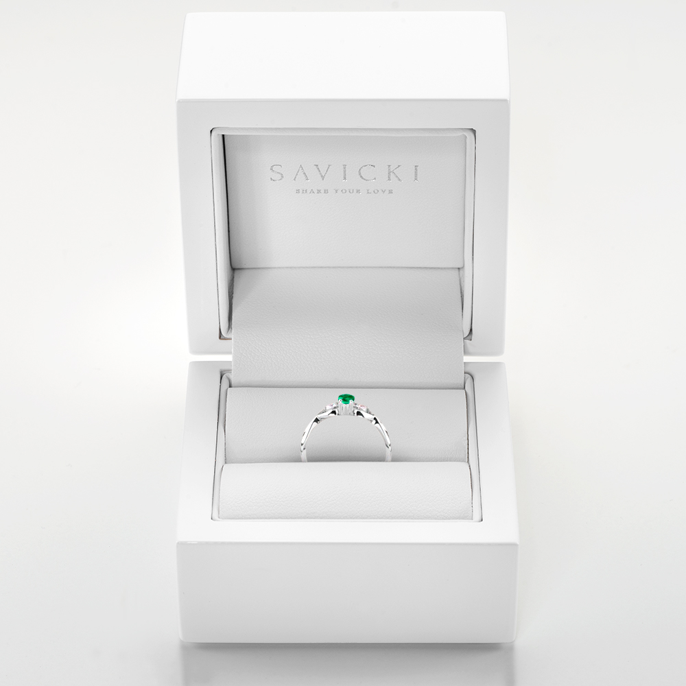 Ring Secret Garden: Weißgold, Smaragd - 3