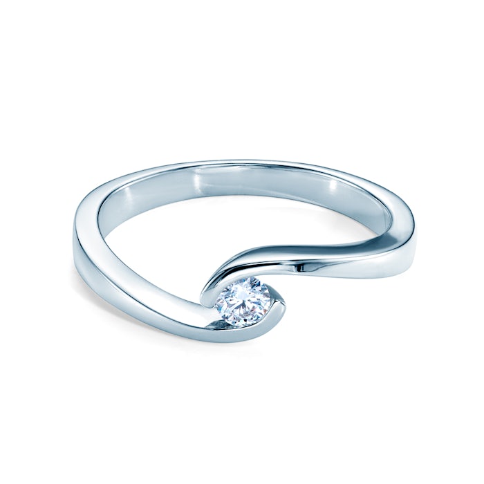 Classical Inspiration Collection | Tension Engagement Ring: white gold, diamond