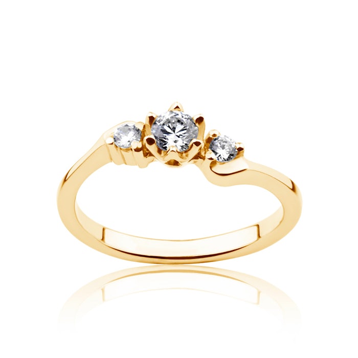 Zásnubní prsten Classical Inspiration: žluté zlato, diamanty