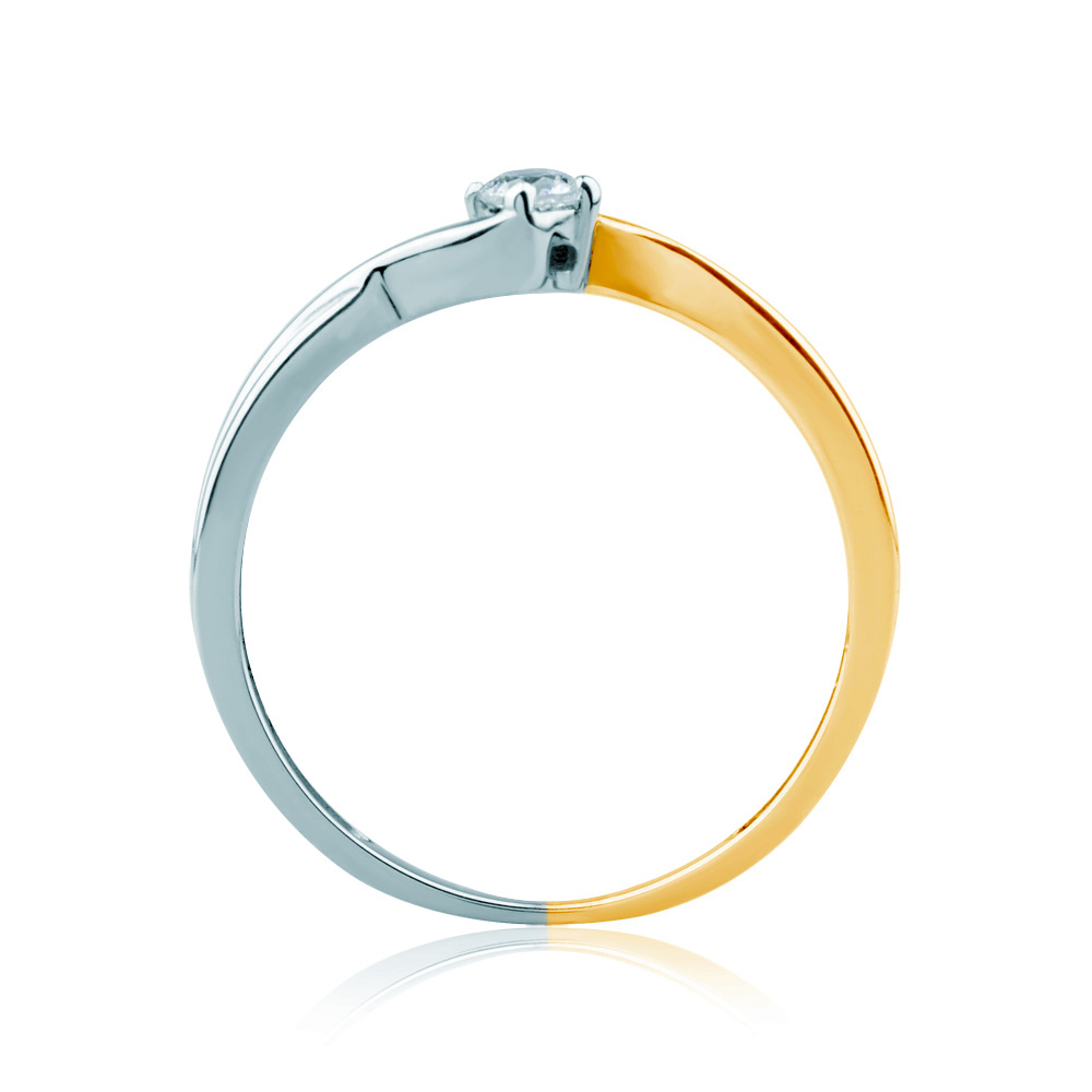 Pierścionek zaręczynowy Classical Inspiration: dwukolorowe złoto, z diamentem