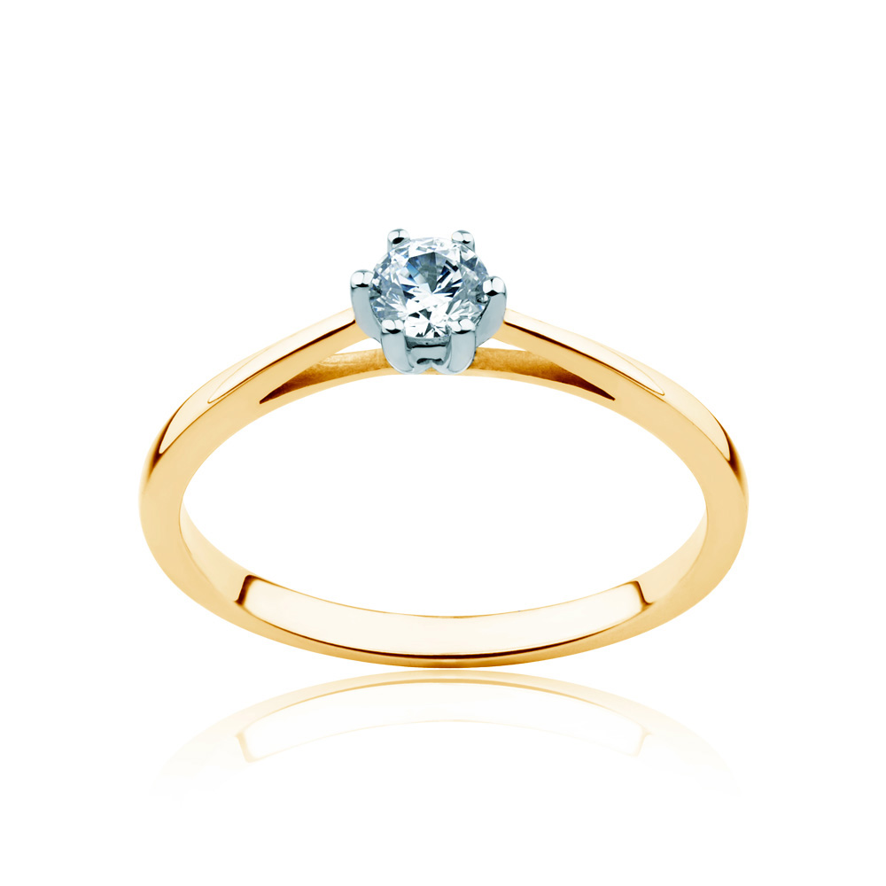 Zásnubní prsten Classical Inspiration: dvoubarevné zlato, diamant