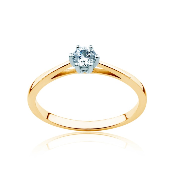 Zásnubní prsten Classical Inspiration: dvoubarevné zlato, diamant