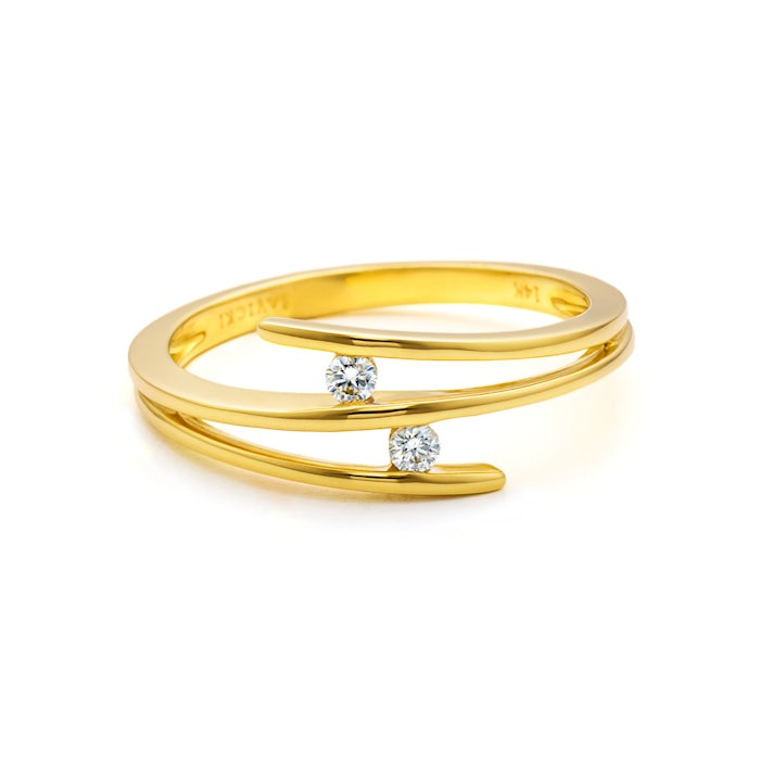 Prsten SAVICKI: žluté zlato, diamanty