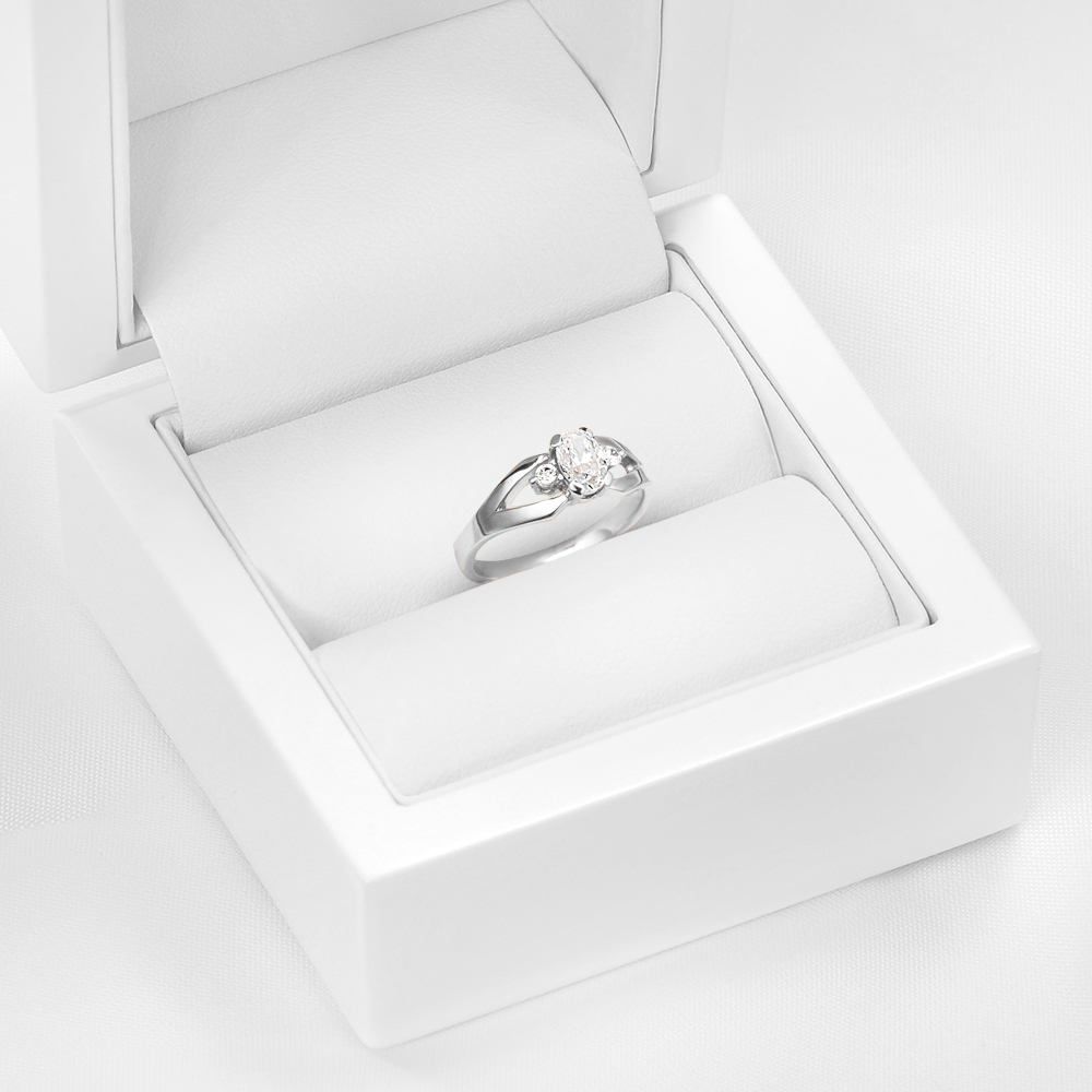 Pierścionek SAVICKI: białe złoto, diamenty - 3