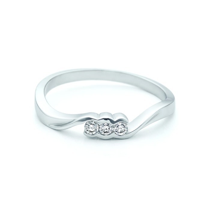Pierścionek SAVICKI: białe złoto, diamenty