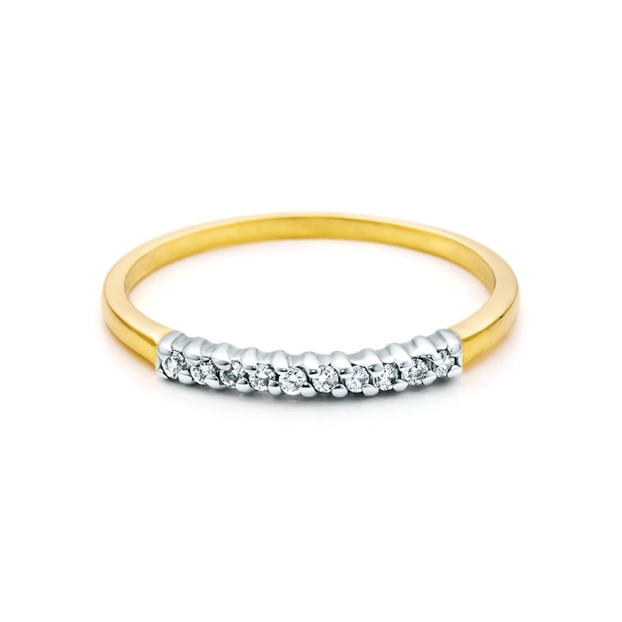 Prsten SAVICKI: dvoubarevné zlato, diamanty