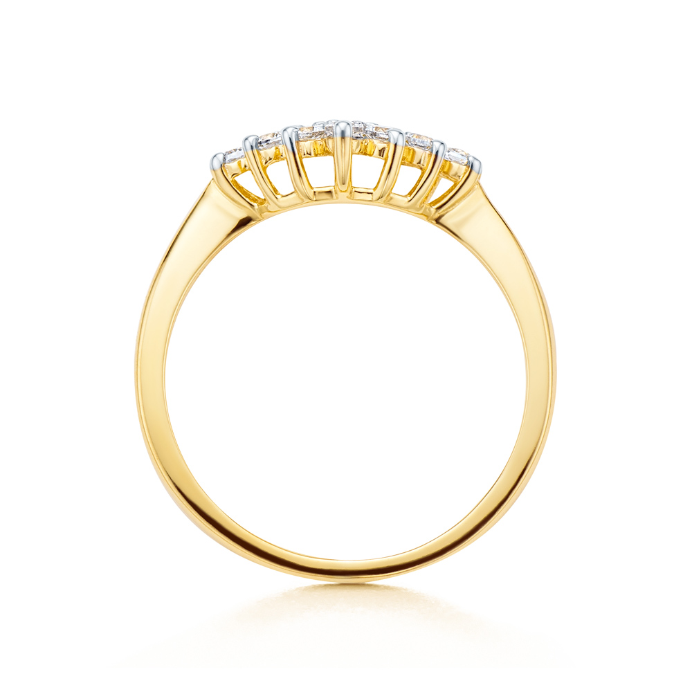 Pierścionek SAVICKI: dwukolorowe złoto, z cyrkoniami