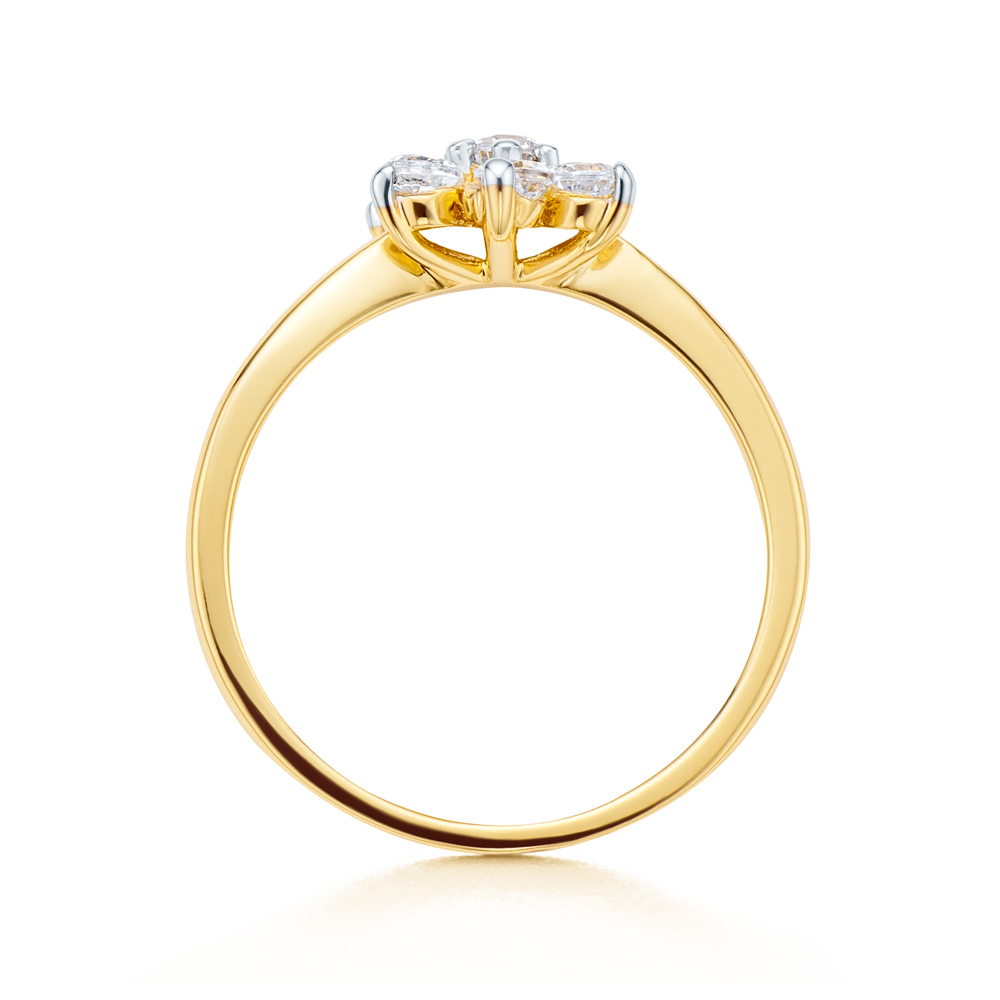 Pierścionek SAVICKI: złoty, z cyrkoniami