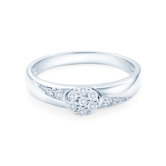 Zásnubný prsteň SAVICKI: biele zlato, diamanty