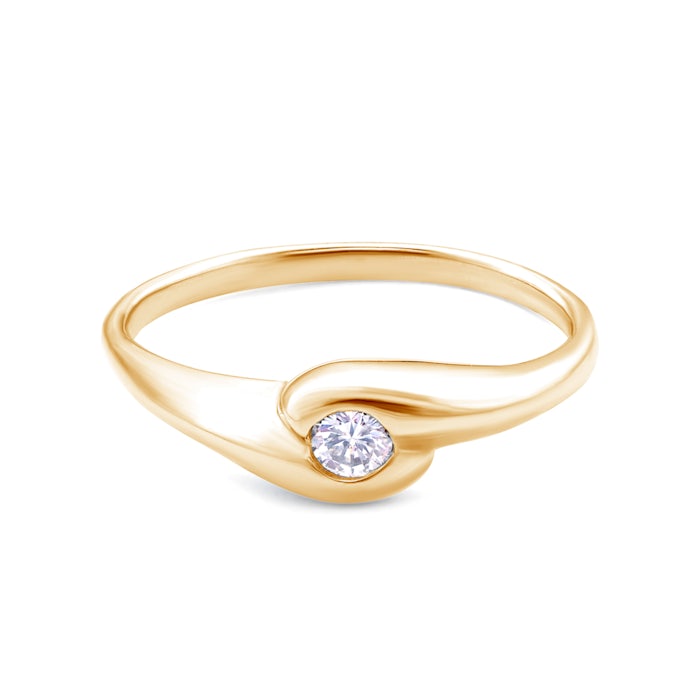 Zásnubný prsteň SAVICKI: žlté zlato, diamant