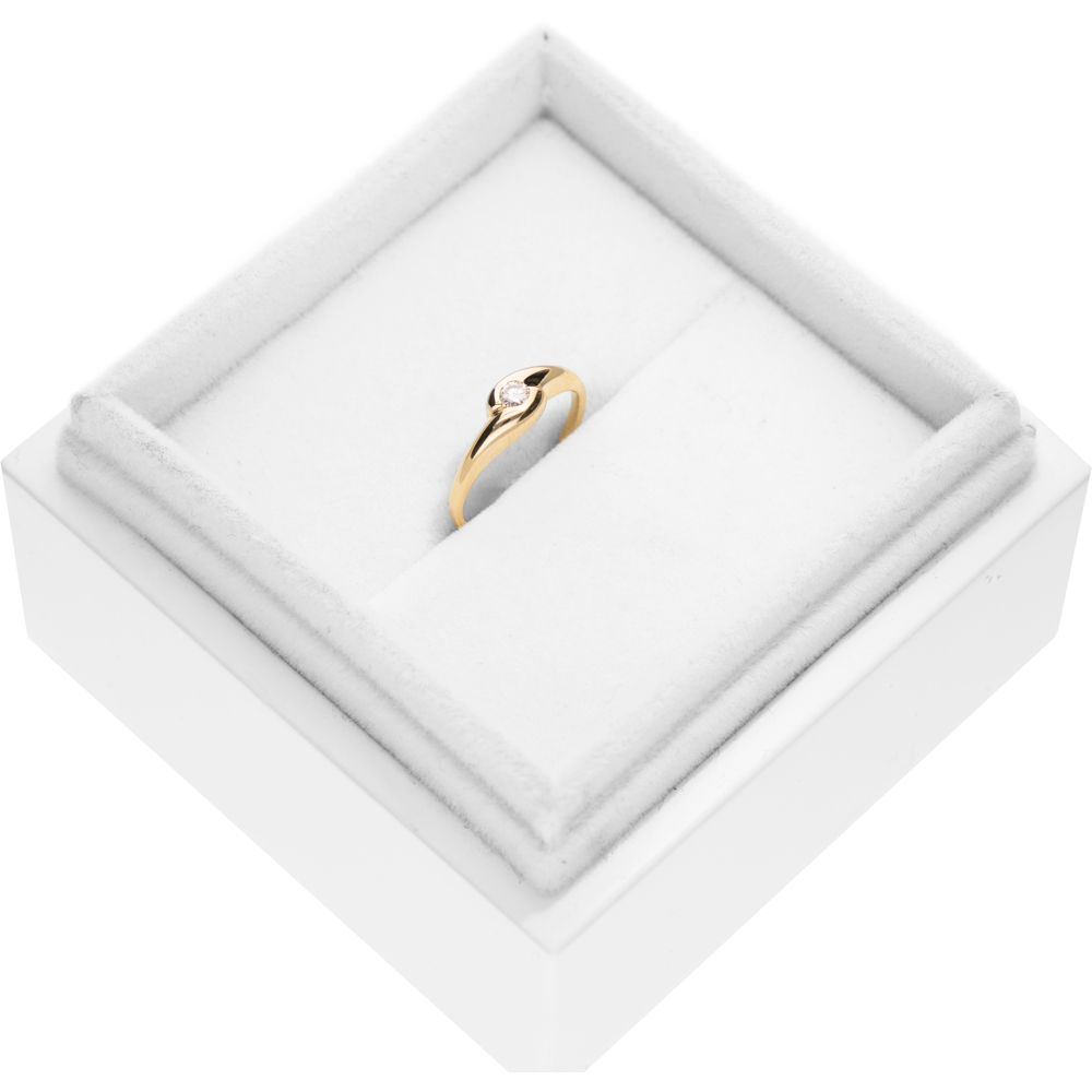 Pierścionek zaręczynowy SAVICKI: złoty, diament - 4