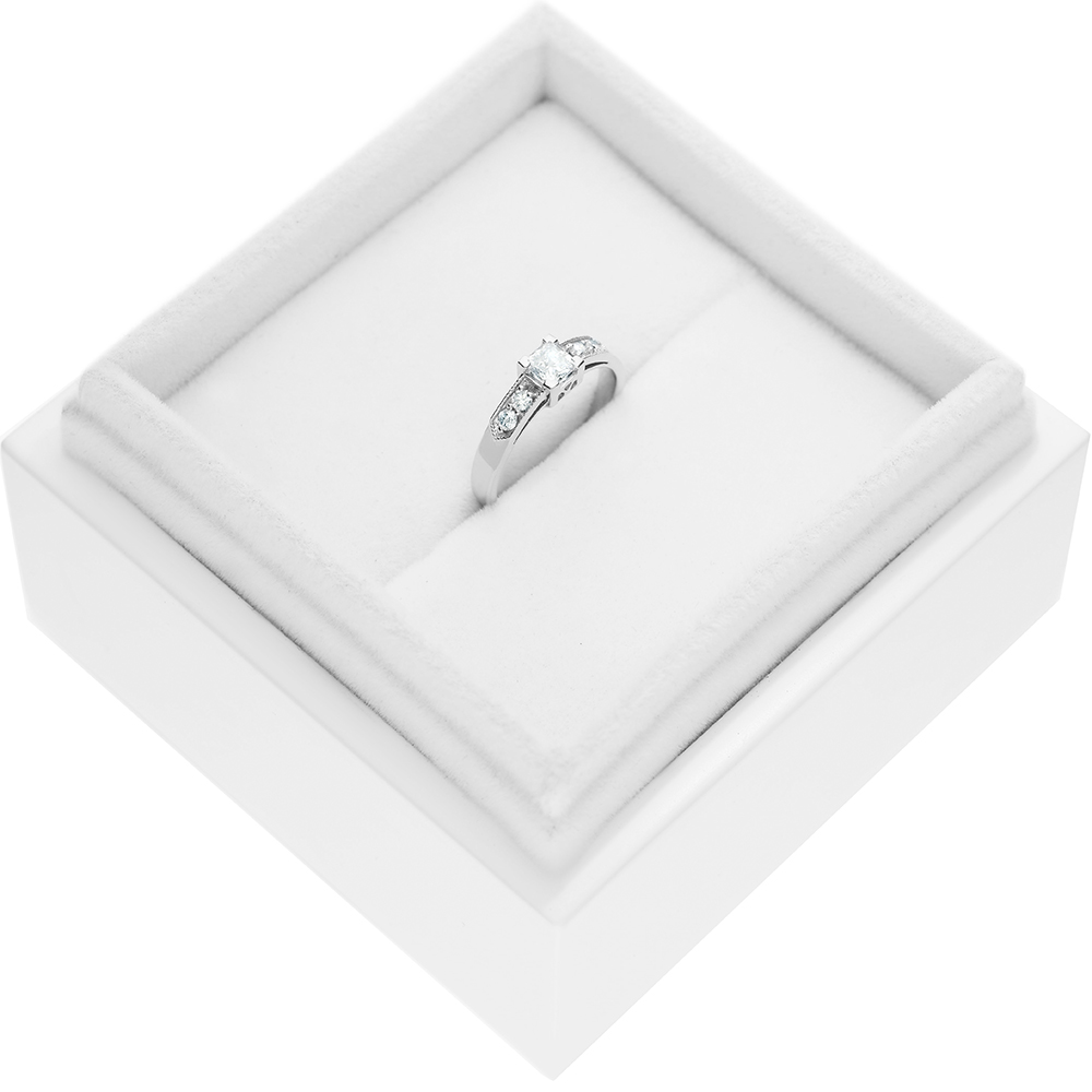 Pierścionek zaręczynowy SAVICKI: białe złoto, diamenty - 3