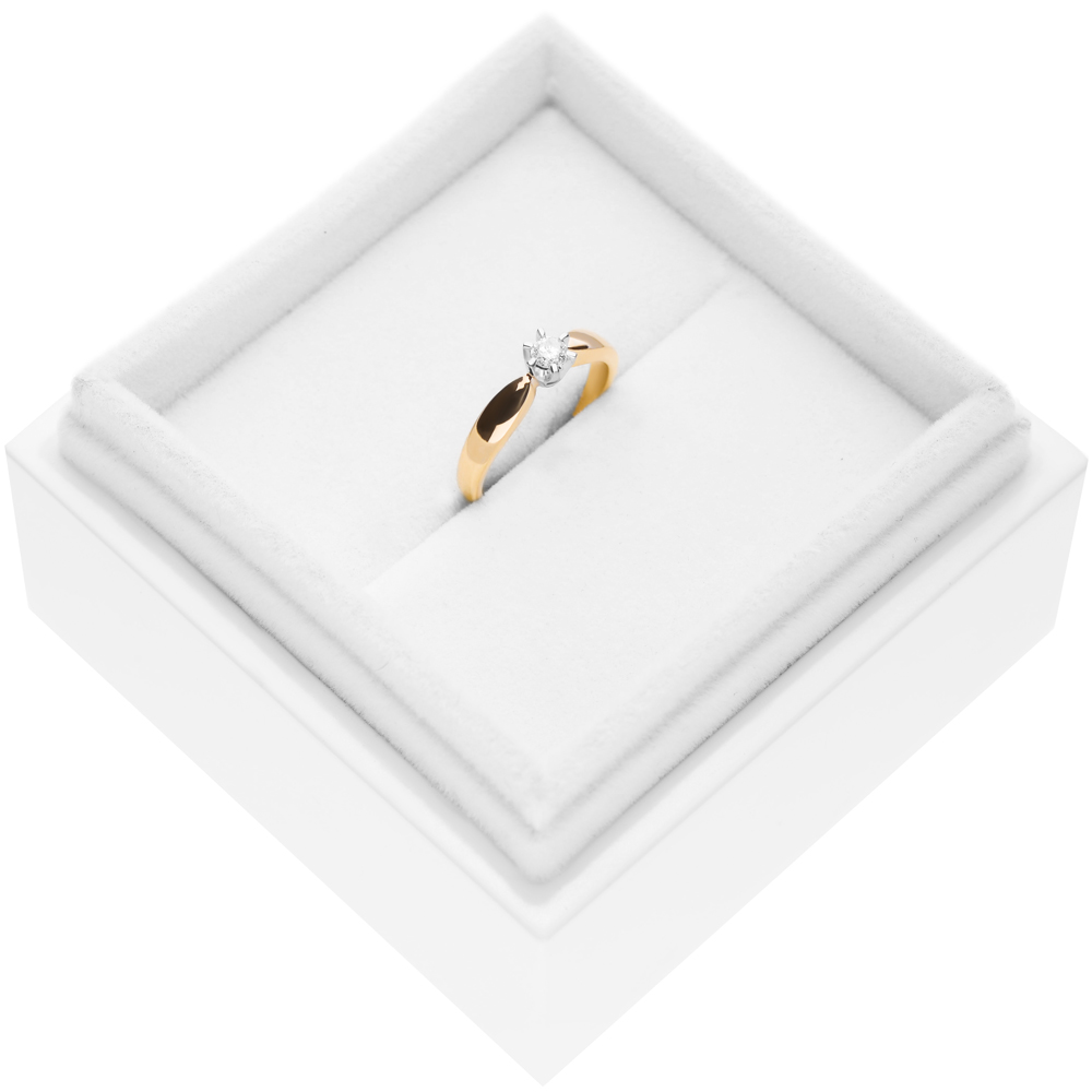 Pierścionek zaręczynowy SAVICKI: dwukolorowe złoto, diament