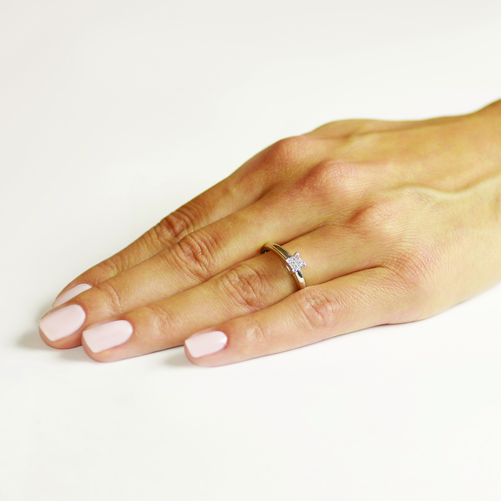 Pierścionek zaręczynowy SAVICKI: platyna, diament - 3