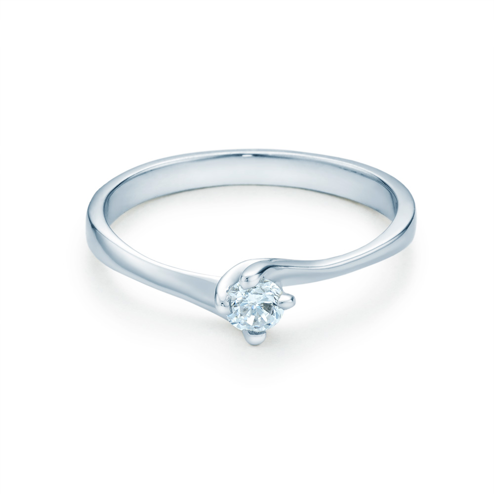 Pierścionek zaręczynowy SAVICKI: białe złoto, diament