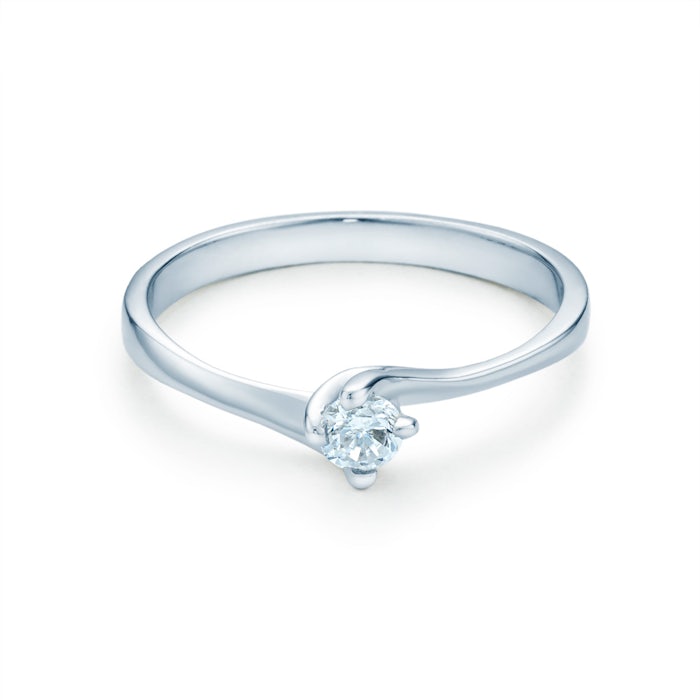 Pierścionek zaręczynowy SAVICKI: białe złoto, diament