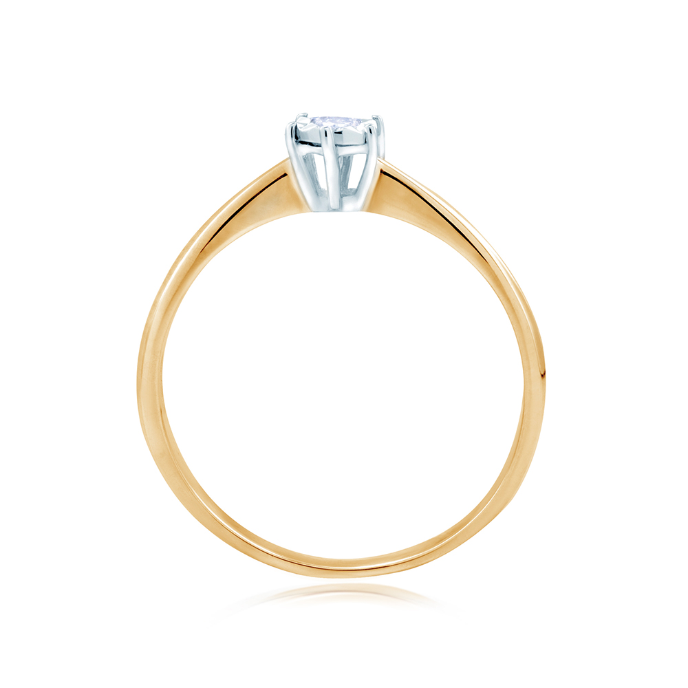 Pierścionek zaręczynowy SAVICKI: dwukolorowe złoto, diament