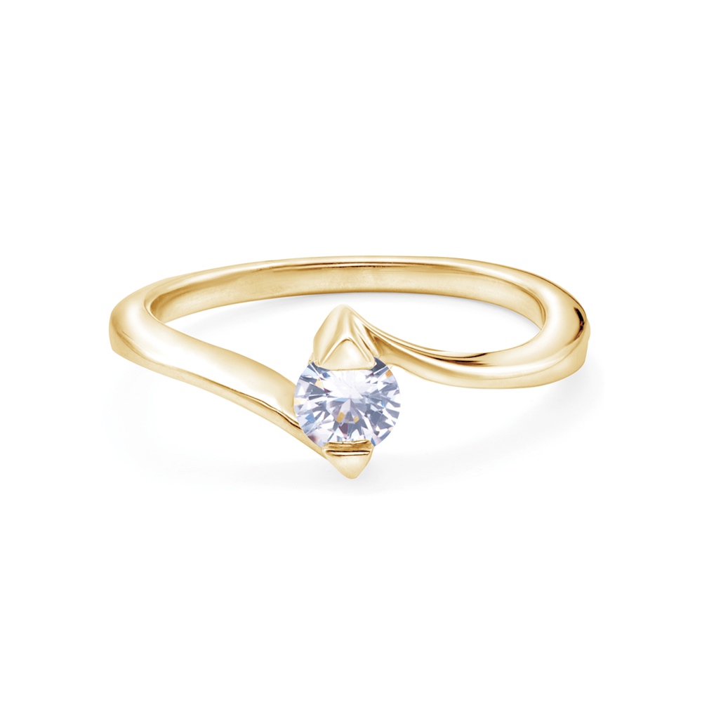 Pierścionek zaręczynowy SAVICKI: złoty, diament