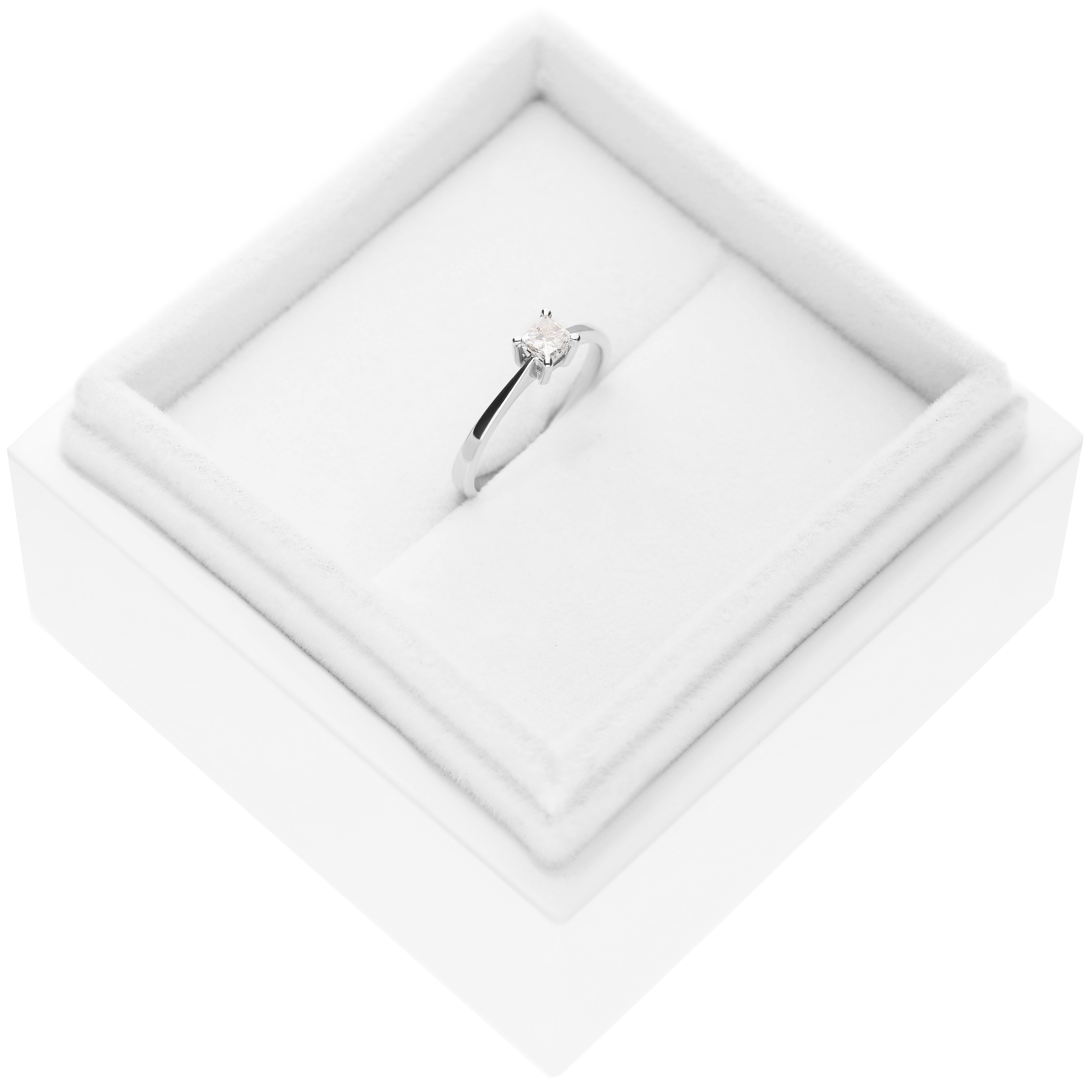 Pierścionek zaręczynowy SAVICKI: białe złoto, diament