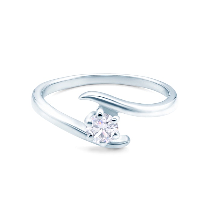 Pierścionek zaręczynowy SAVICKI: białe złoto, diament