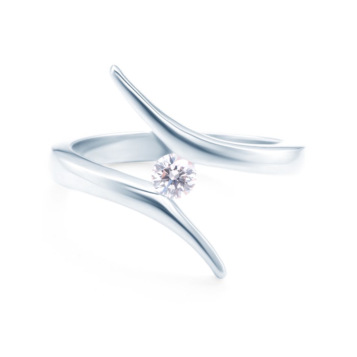 Pierścionek zaręczynowy SAVICKI: białe złoto, diament