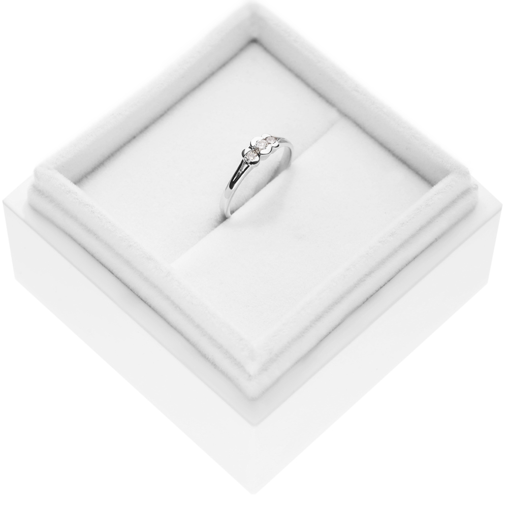 Pierścionek zaręczynowy SAVICKI: białe złoto, diamenty - 3