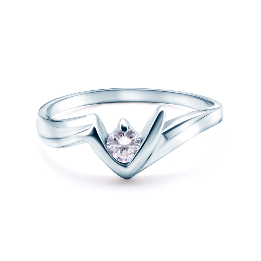Tension Engagement Ring: white gold, diamond