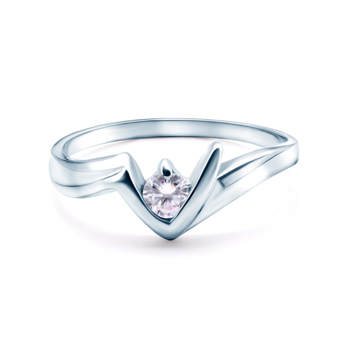 Tension Engagement Ring: white gold, diamond