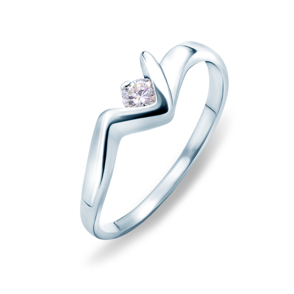 Pierścionek zaręczynowy SAVICKI: białe złoto, diament