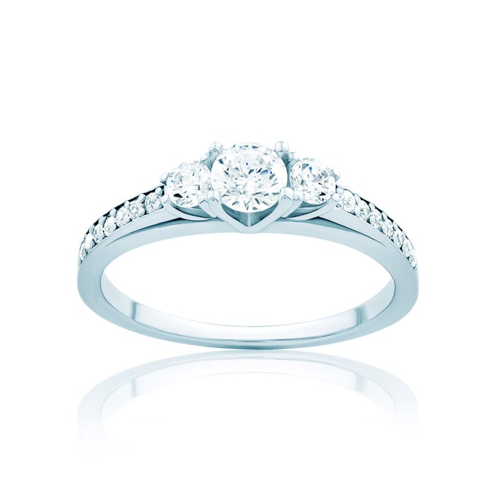 Pierścionek zaręczynowy SAVICKI: białe złoto, diamenty