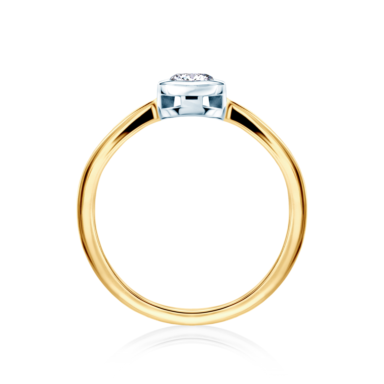 Pierścionek zaręczynowy SAVICKI: dwukolorowe złoto, z diamentem