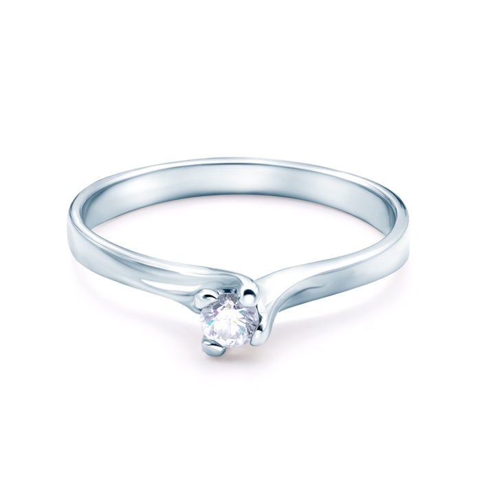 Solitaire Engagement Ring: white gold, diamond