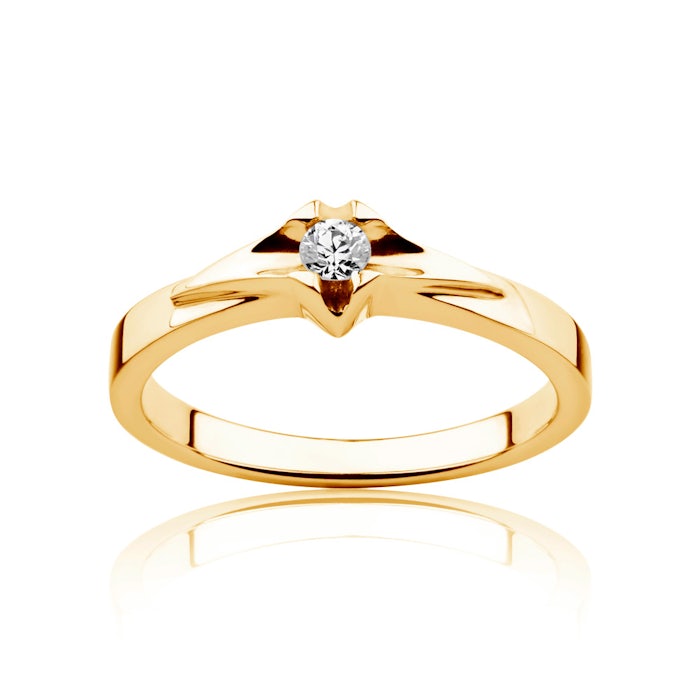Tension Engagement Ring: gold, diamond
