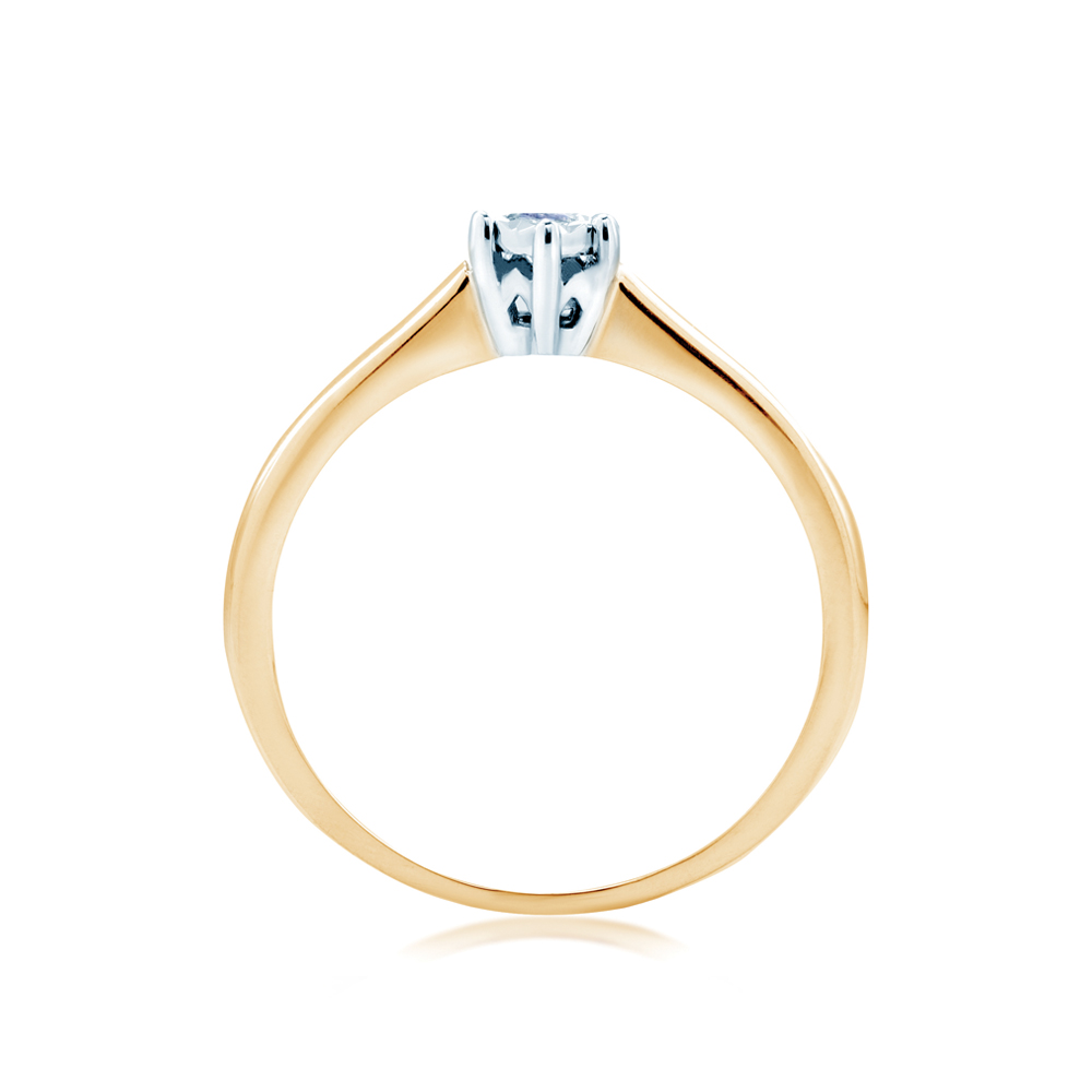 Pierścionek zaręczynowy SAVICKI: dwukolorowe złoto, diament