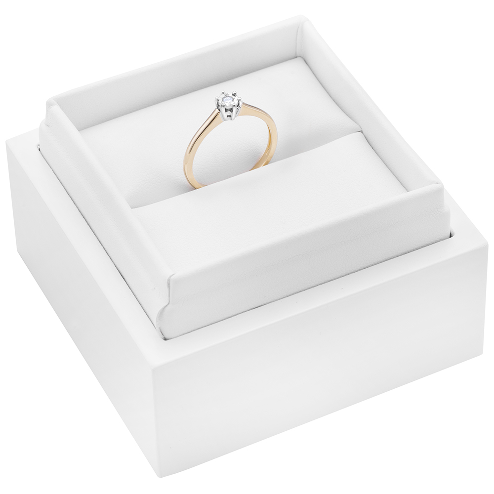 Pierścionek zaręczynowy SAVICKI: dwukolorowe złoto, diament