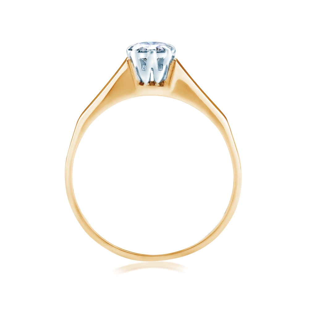 Pierścionek zaręczynowy SAVICKI: dwukolorowe złoto, diament