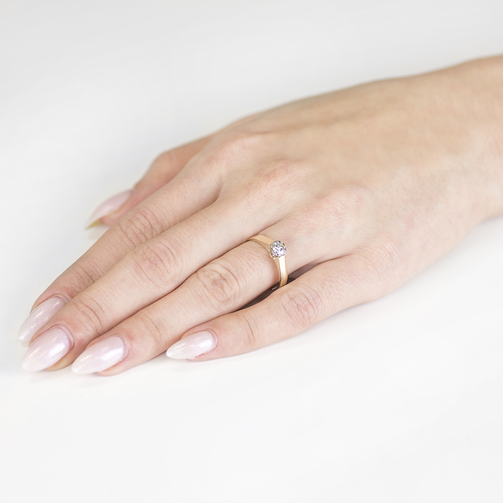 Pierścionek zaręczynowy SAVICKI: dwukolorowe złoto, diament