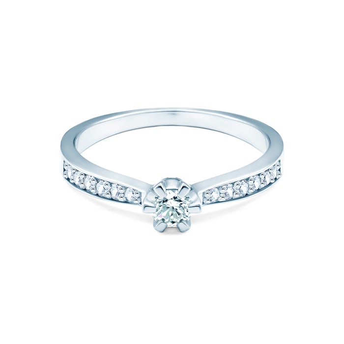 Zásnubní prsten SAVICKI: bílé zlato, diamanty