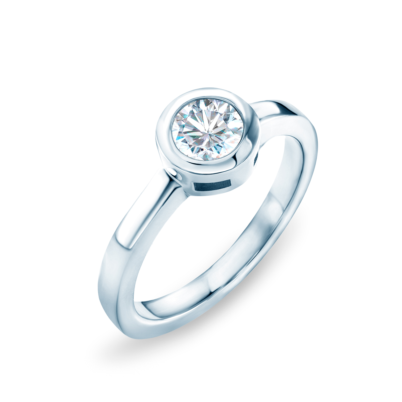 Pierścionek zaręczynowy SAVICKI: białe złoto, diament