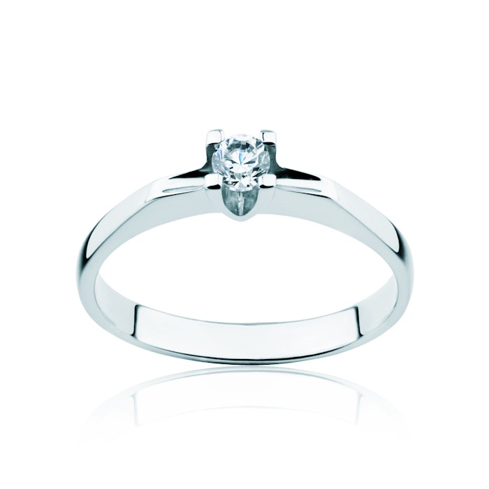 Zásnubný prsteň SAVICKI: biele zlato, diamant