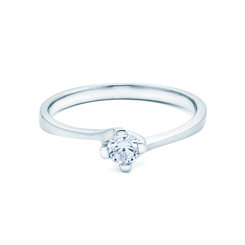 Pierścionek zaręczynowy SAVICKI: białe złoto, diament